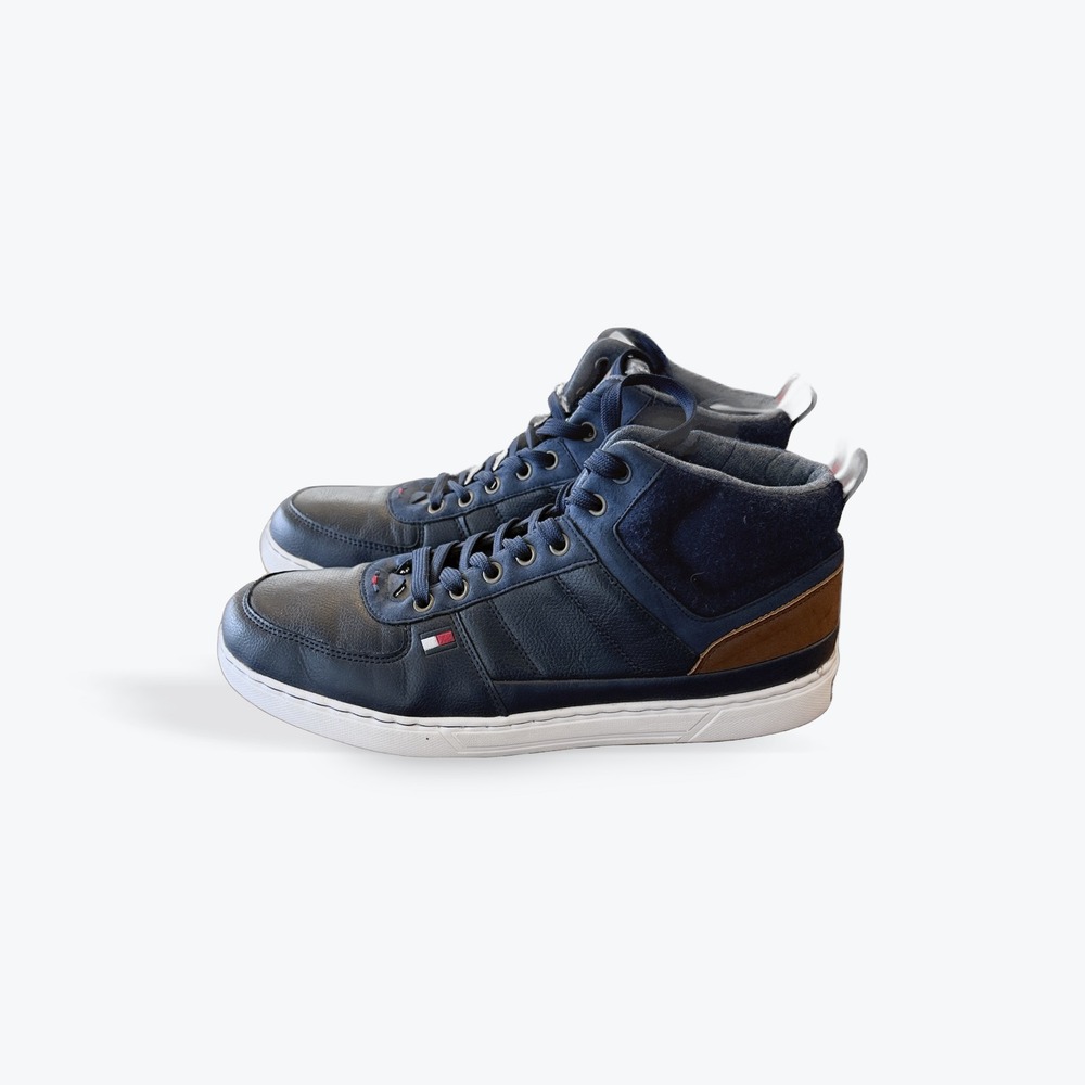 Tommy Hilfiger Mens TMMANZU-F Navy Blue Mid Top‎ Sneakers Size 11